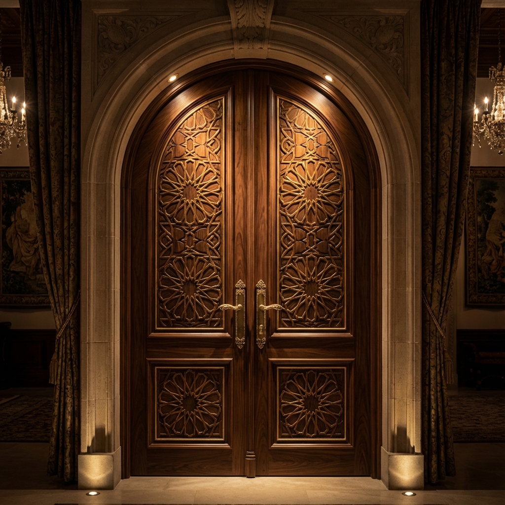 أبواب خشبية فاخرة منقوشة CNC